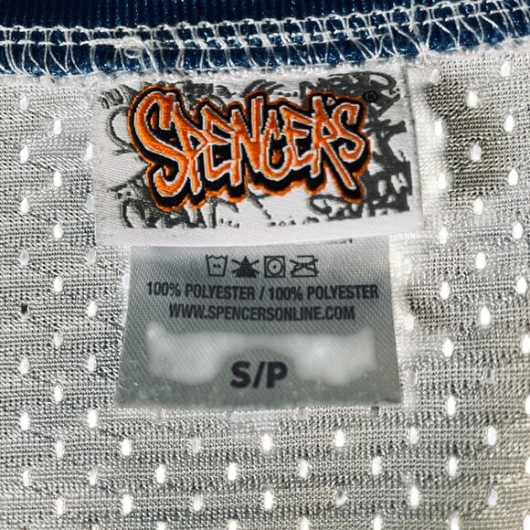 Spencers USA Drinking Team Jersey Shirt 76 White Mesh Red Blue Graphic Small - Picture 3 of 7